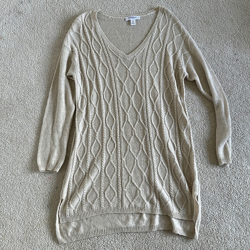 Maternity cream long sweater